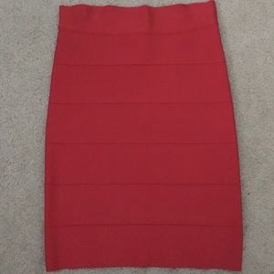 BCBG Red Bodycon Skirt Size Small